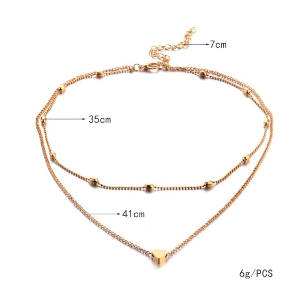 NEW!💎💙💎GOLDEN💛HEART LAYER NECKLACE CHOKER LOVE - Picture 4 of 6